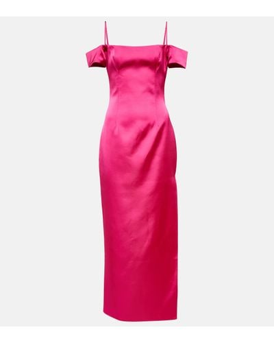Rasario Off-shoulder Satin Gown - Pink