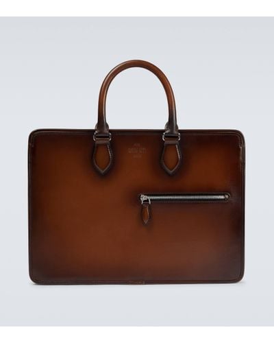 Berluti Un Jour Mini Scritto Leather Briefcase - Brown