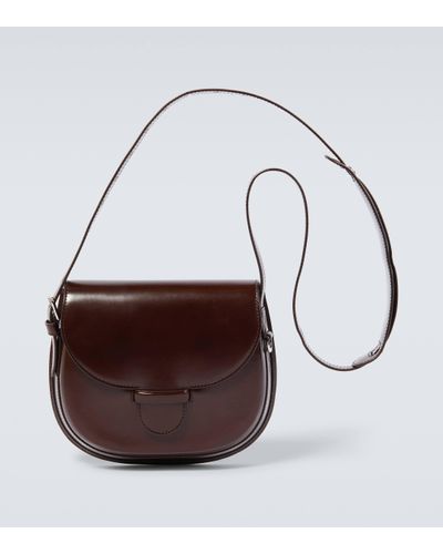 Lemaire Cartridge Sport Leather Shoulder Bag - Brown