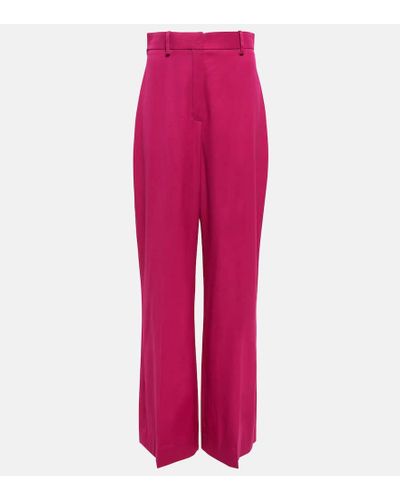 Nina Ricci Wool Gabardine High-rise Wide-leg Pants - Pink