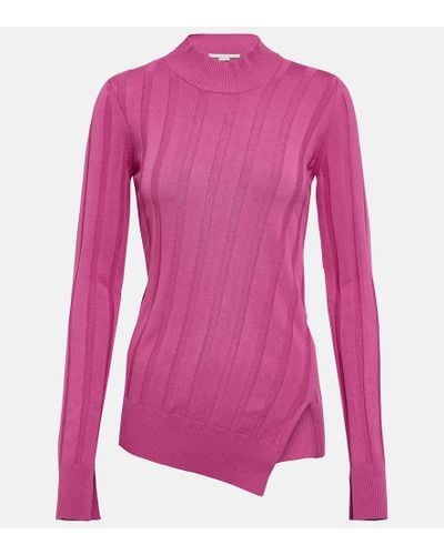 Stella McCartney Pullover in maglia a coste - Rosa