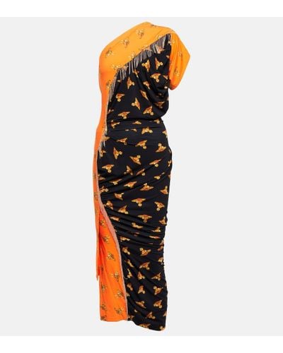 Vivienne Westwood Abito monospalla Andalouse con stampa grafica - Arancione