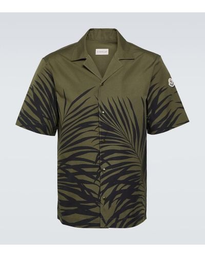Moncler Cotton Palm Tree Print Shirt - Green