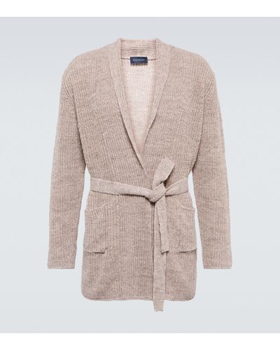 Thom Sweeney Belted Linen Cardigan - Natural