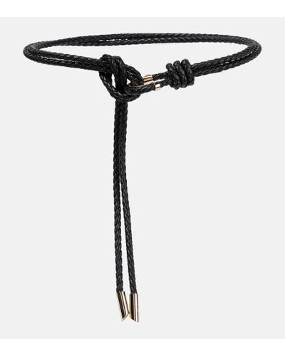 Chloé Poppy Braided Leather Belt - Black