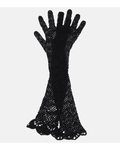 The Row Handschuhe Constant aus Baumwolle - Schwarz