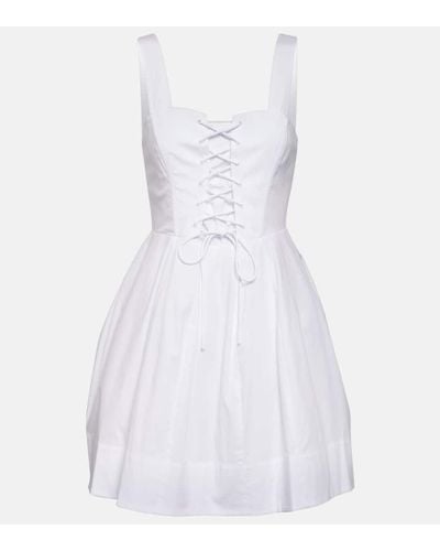 STAUD Vestido corto de algodon - Blanco