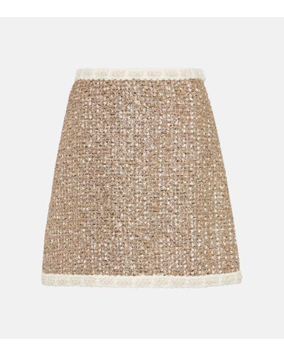 Giambattista Valli High-rise Lurex® Tweed Miniskirt - Natural