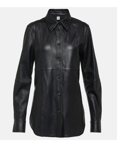 Totême Camicia in pelle - Nero