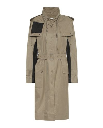 Low Classic Trench-coat à capuche en coton mélangé - Neutre