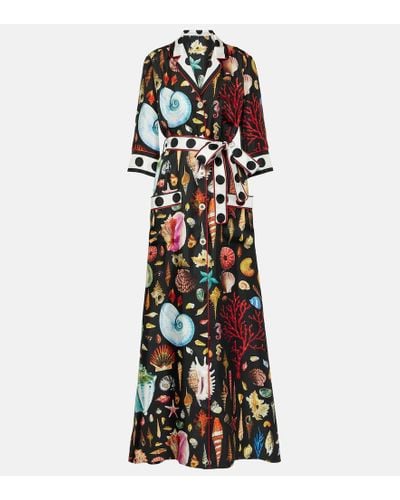 Dolce & Gabbana Capri Printed Silk Satin Robe - Multicolor