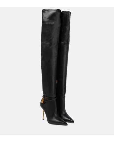 Tom Ford T Screw Leather Over-the-knee Boots - Black