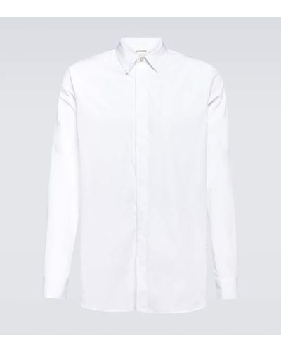 Jil Sander Camisa de popelin de algodon - Blanco