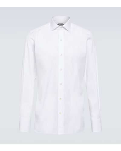 Tom Ford Camisa en popelin de algodon - Blanco