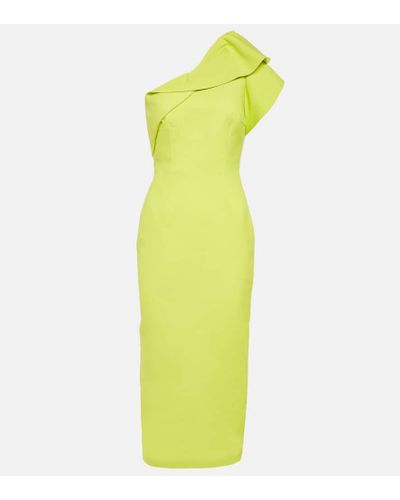 Roland Mouret One-shoulder Wool-blend Midi Dress - Yellow