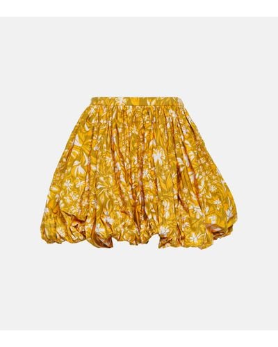 Jil Sander Floral Miniskirt - Yellow