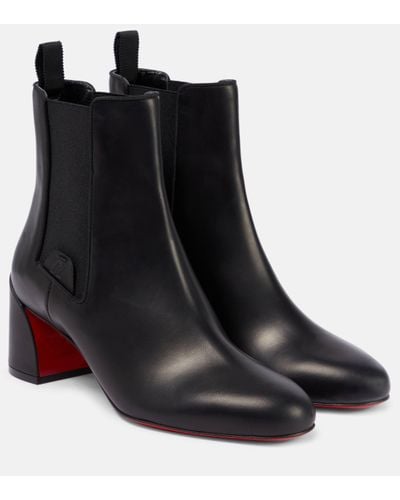 Christian Louboutin Turelastic Leather Ankle Boots 55 - Black