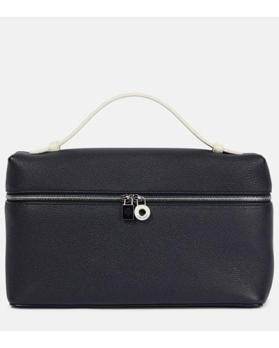 Loro Piana Extra Pocket Leather Shoulder Bag - Black