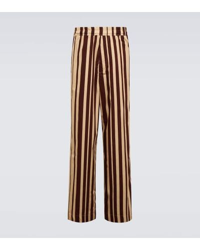 Dries Van Noten Striped Wide-leg Pants - Brown