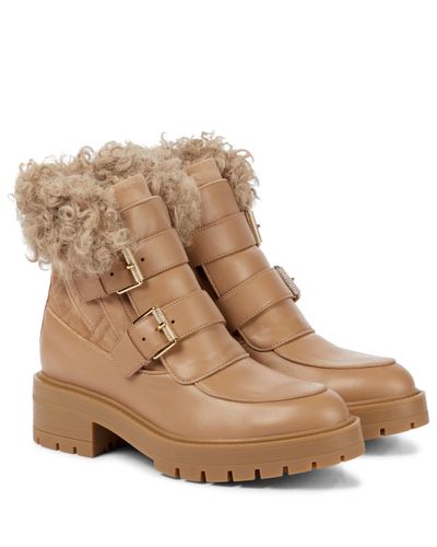 Aquazzura Ryan Leather Ankle Boots - Brown