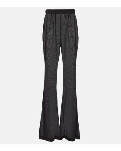 Dolce & Gabbana Silk-blend Chiffon Flared Trousers - Black