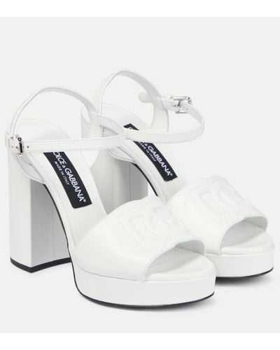 Dolce & Gabbana Sandalen DG aus Leder - Weiß