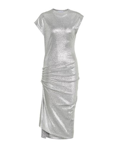 Rabanne Metallic Jersey Dress - Gray