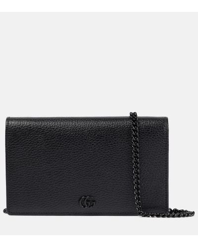 Gucci Clutch portafoglio in pelle GG Marmont - Nero