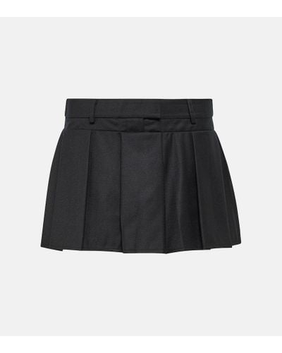 AYA MUSE Myca Pleated Wool Miniskirt - Black