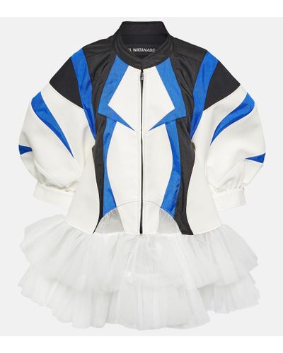 Junya Watanabe Abrigo con volantes - Azul