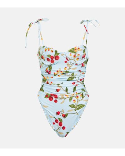 Agua Bendita Rabano Printed Swimsuit - White