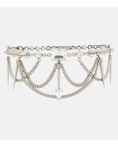 Alessandra Rich Embellished Choker - Metallic