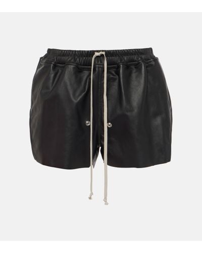 Rick Owens Leather Shorts - Black