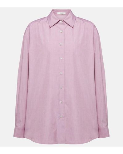 The Row Attica Oversized Cotton Poplin Shirt - Pink