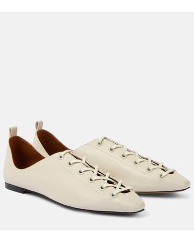 Stella McCartney Terra Faux Leather Lace-up Ballet Flats - Natural
