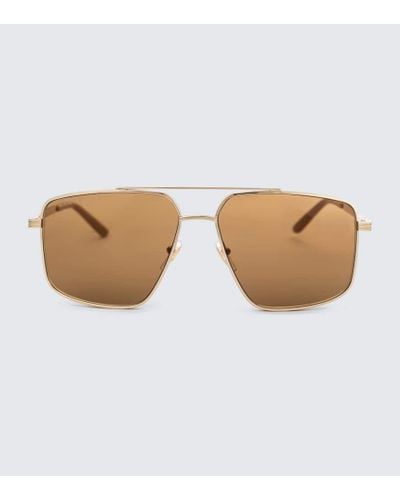 Gucci Gafas de sol de aviador metalicas - Marrón