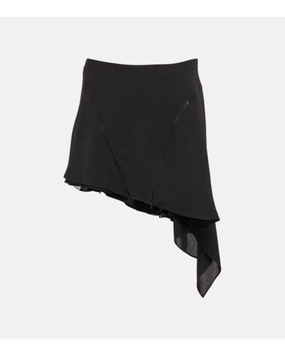 Mugler Asymmetrical High-rise Miniskirt - Black