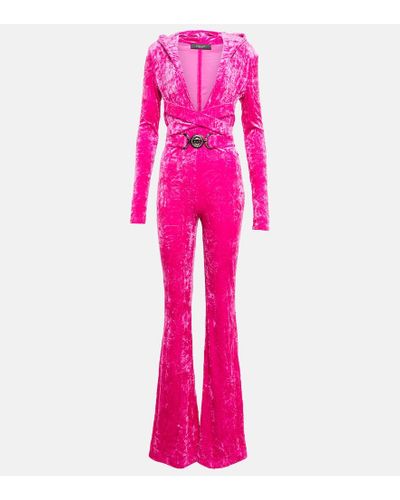 Versace Jumpsuit Medusa Biggie in velluto - Rosa