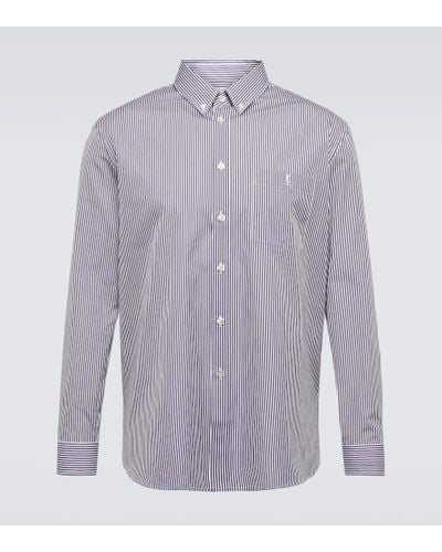 Saint Laurent Camicia a righe in popeline di cotone - Multicolore