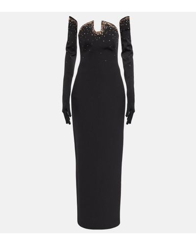 Safiyaa Bessy Embellished Crepe Gown - Black