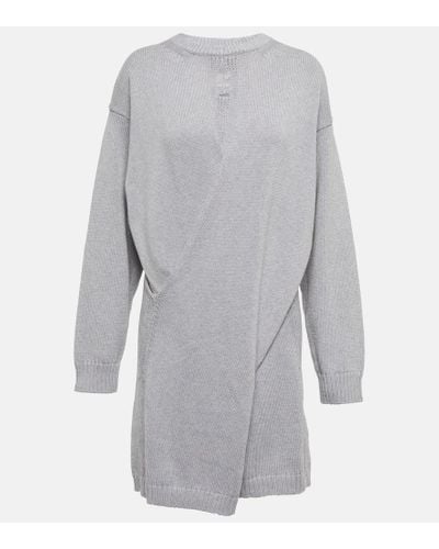 JW Anderson Twisted Cotton Sweater Dress - Gray