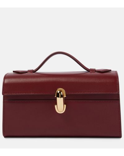 SAVETTE Symmetry Pochette Leather Tote Bag - Red