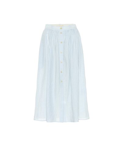 Brock Collection Exclusive To Mytheresa – Olivo Gingham Cotton Midi Skirt - Blue