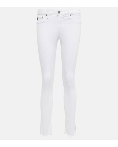 AG Jeans Split Cuff Skinny Jeans - White