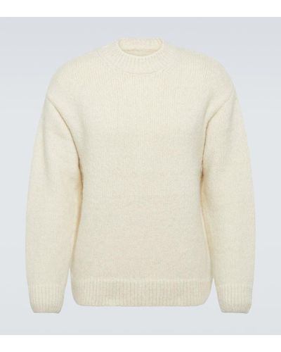 Jacquemus La Maille Pavane Logo Alpaca-blend Sweater - White