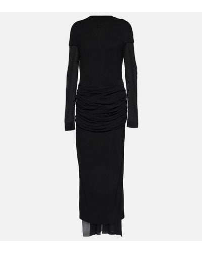 Givenchy Draped Jersey And Silk Gown - Black