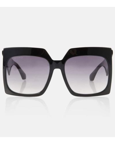 Etro Gafas de sol rectangulares Tailoring - Negro