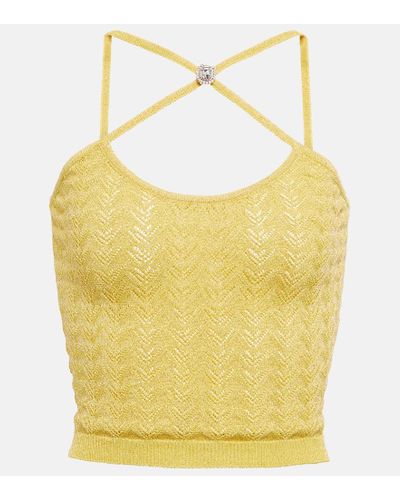 Alessandra Rich Lurex® Knit Top - Yellow