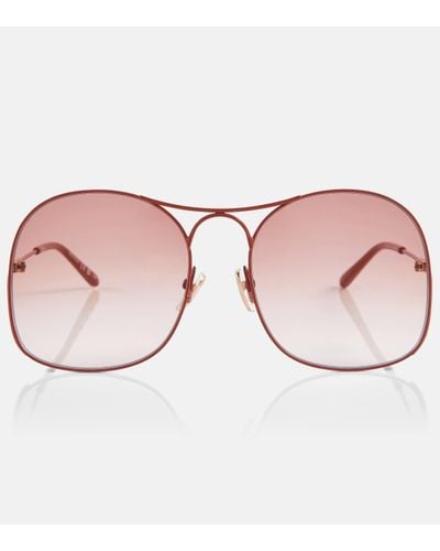 Chloé Elys Square Metal Sunglasses - Pink