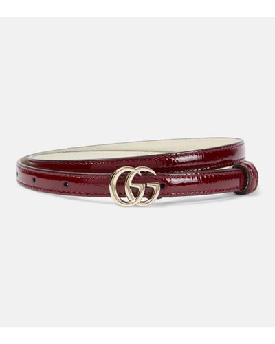 Gucci GG Marmont Slim Patent Leather Belt - Purple